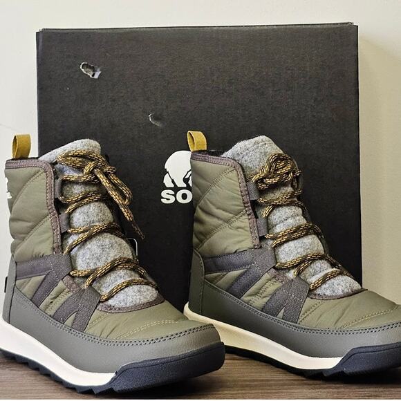 Sorel Women's Whitney II Lace Up WP Short Boots Size 7.5 Stone Green Black NWT - Picture 1 of 8